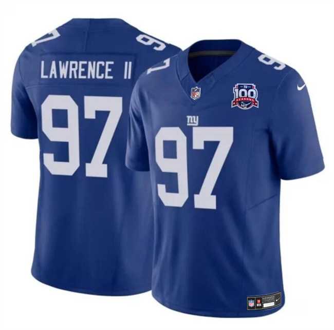 Men & Women & Youth New York Giants #97 Dexter Lawrence II Blue 2024 F.U.S.E. 100TH Season Patch Vapor Untouchable Limited Stitched Jersey->new york giants->NFL Jersey